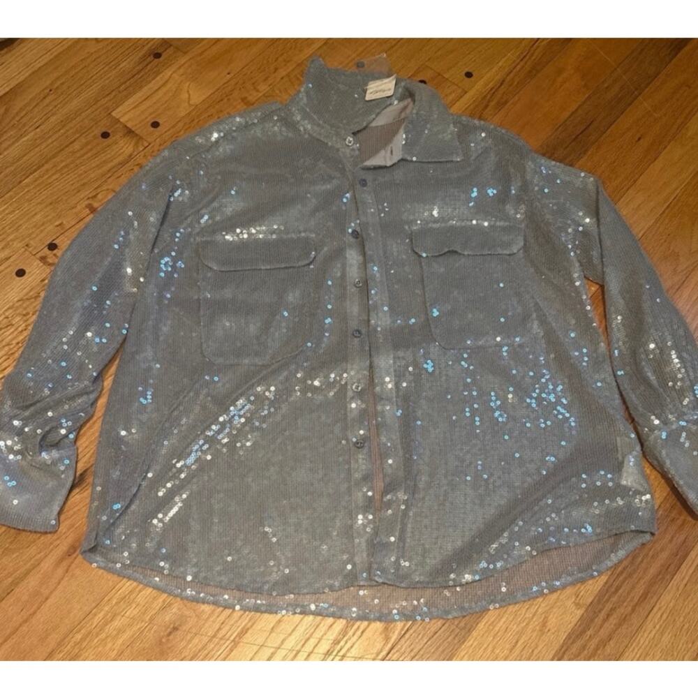 NEW Free People Free People - DISCO MARGARITA BUTTONDOWN Oversized Sz S